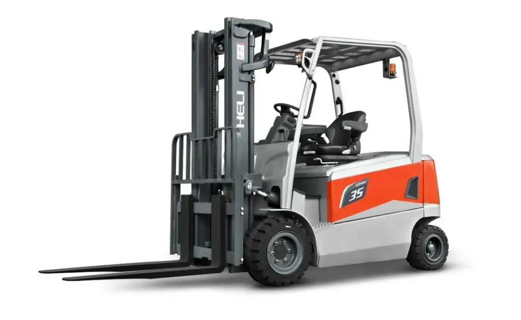 Heli G3 series 4-wheel electric forklifts with lift capacities from 2.5 to 3.5 tonnes