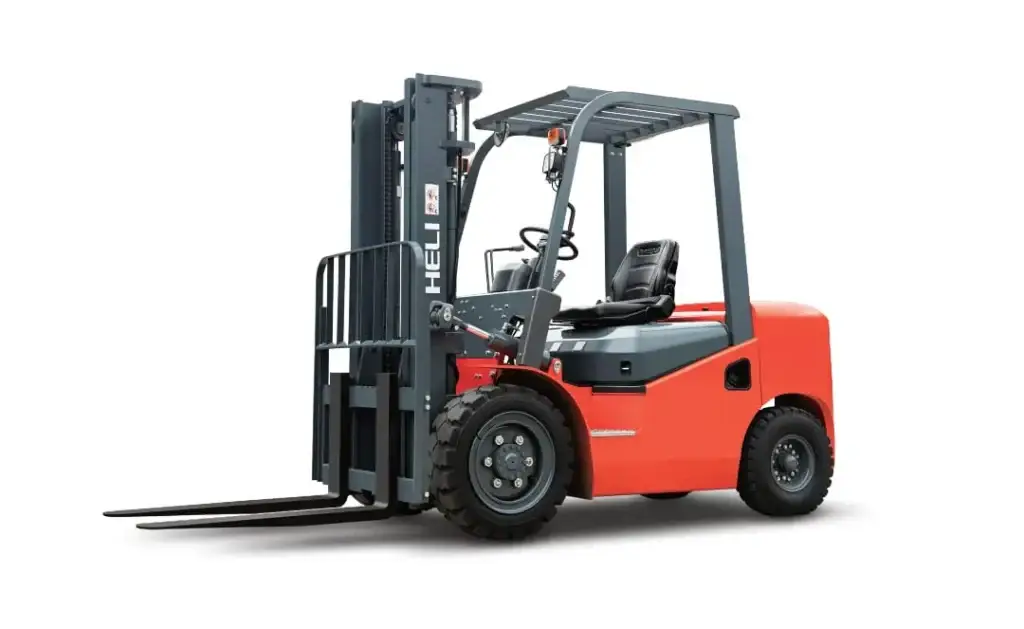 Heli K2 series internal combustion forklifts with lift capacities from 1 to 1.8 tonnes. Gas and Diesel fuel options available